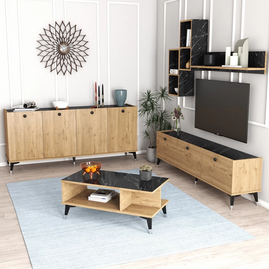 Moxen Mobilya Moxen Mtsk2 Mira Tv Ünitesi Raflı Dolaplı Orta